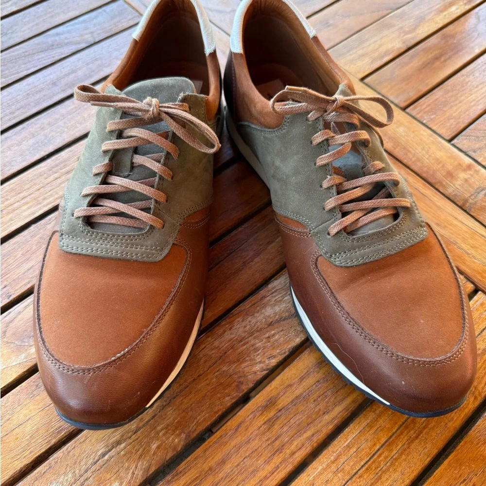 Men's Brown and Olive Leather Oxford shoe